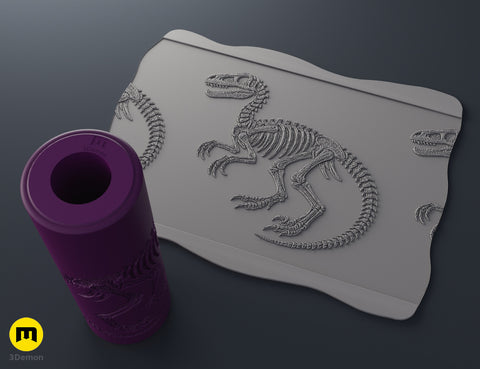 Texture Roller – Fossil Velociraptor Skeleton