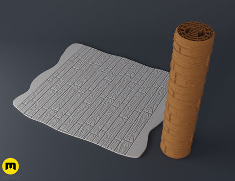 DnD terrain rollers – Wooden floor and wall