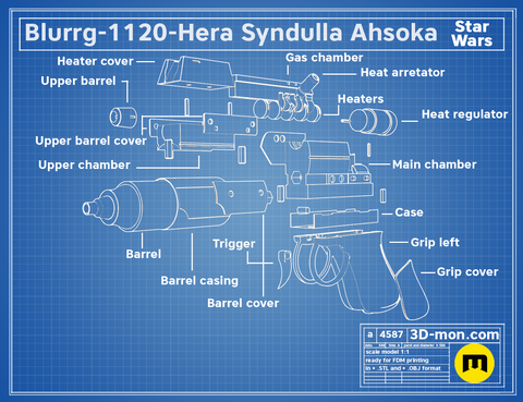 Hera Syndulla blaster - Ahsoka version