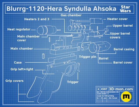Hera Syndulla blaster - Ahsoka version
