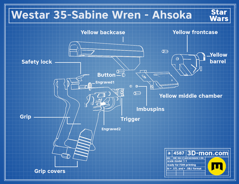 Westar-35 Sabine Wren blasters - Ahsoka