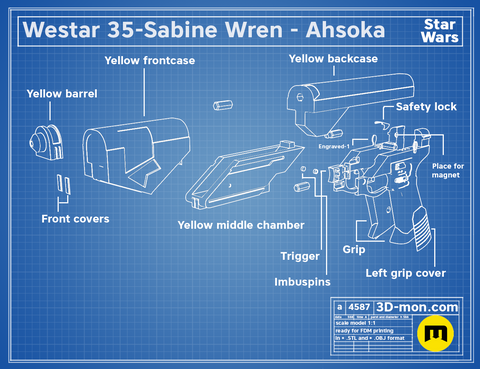 Westar-35 Sabine Wren blasters - Ahsoka