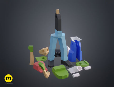 Low Poly Ash, Misty and Brock from Pokemon
