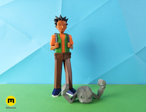 Low Poly Ash, Misty and Brock from Pokemon
