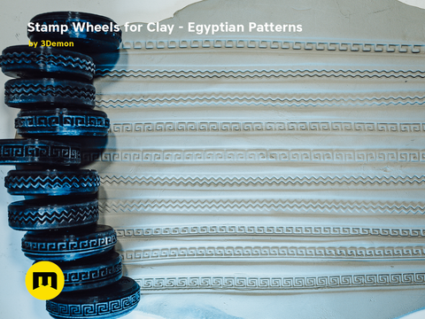 Stamp Wheels for Clay - Egyptian Patterns