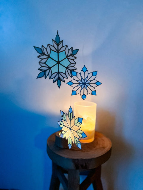 Stained Glass Snowflake Decorations