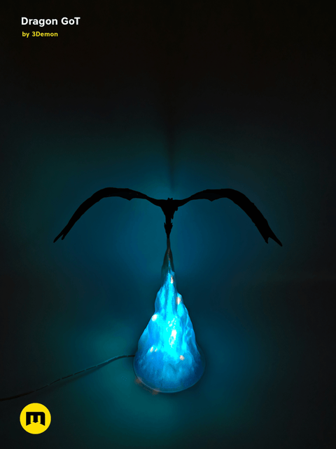 Game of Thrones Dragon - 3D print Figure and Lamp