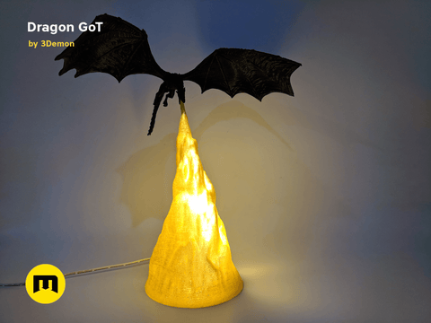 Game of Thrones Dragon - 3D print Figure and Lamp