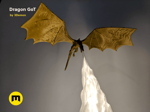 Game of Thrones Dragon - 3D print Figure and Lamp