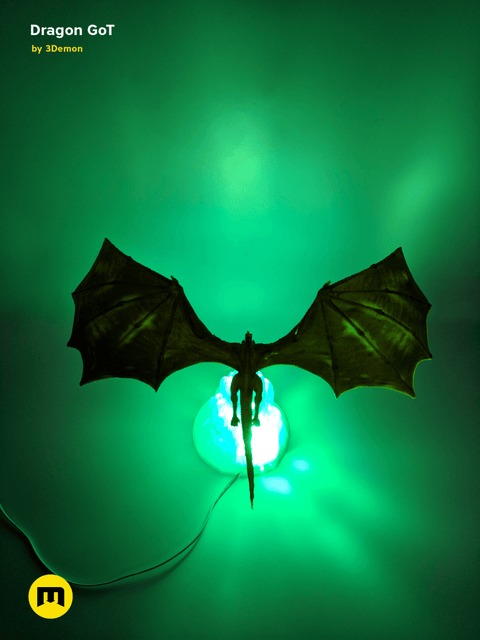 Game of Thrones Dragon - 3D print Figure and Lamp