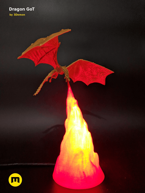 Game of Thrones Dragon - 3D print Figure and Lamp