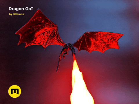 Game of Thrones Dragon - 3D print Figure and Lamp