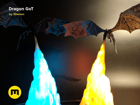 Game of Thrones Dragon - 3D print Figure and Lamp