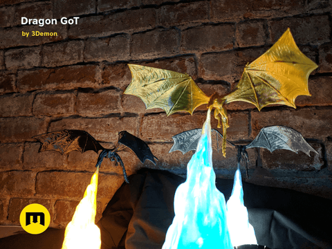 Game of Thrones Dragon - 3D print Figure and Lamp