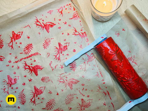 Wrapping Paper Stamp Rollers - Christmas patterns