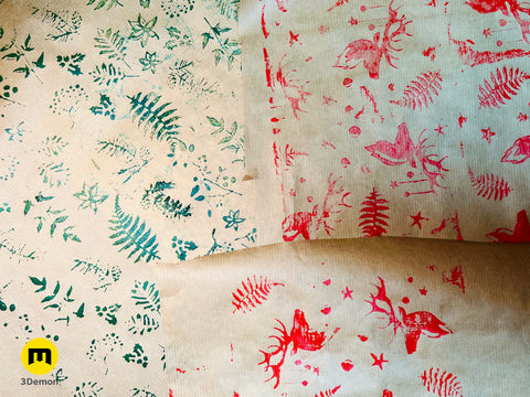 Wrapping Paper Stamp Rollers - Christmas patterns
