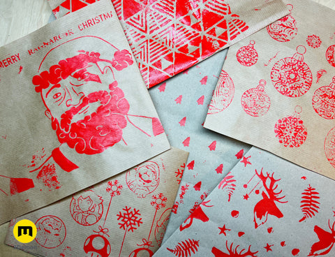 Wrapping Paper Stamp Rollers - Christmas patterns