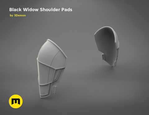 White shoulder armor - Black Widow