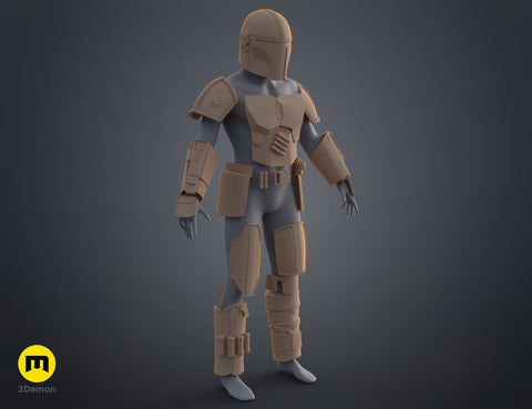 Mandalorian Armor Helmet and Weapons