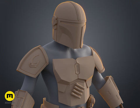 Mandalorian Armor Helmet and Weapons