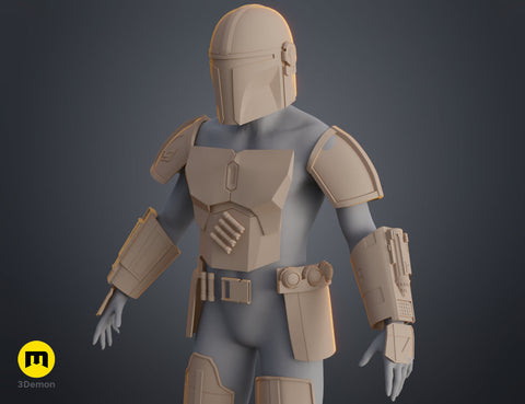 Mandalorian Armor Helmet and Weapons