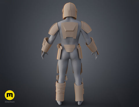 Mandalorian Armor Helmet and Weapons