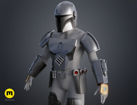 Mandalorian Armor Helmet and Weapons