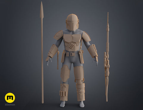 Mandalorian Armor Helmet and Weapons
