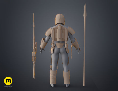 Mandalorian Armor Helmet and Weapons