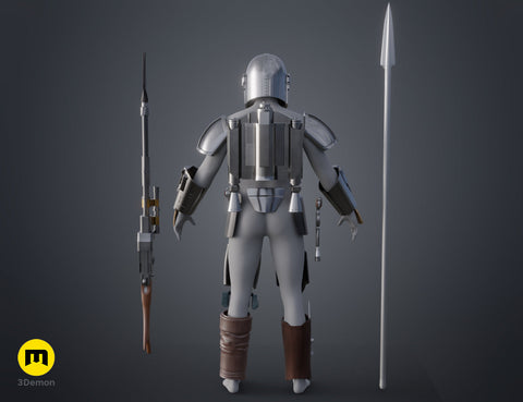 Mandalorian Armor Helmet and Weapons