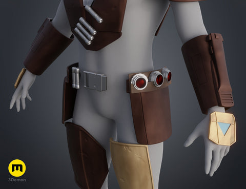 Mandalorian Armor Helmet and Weapons