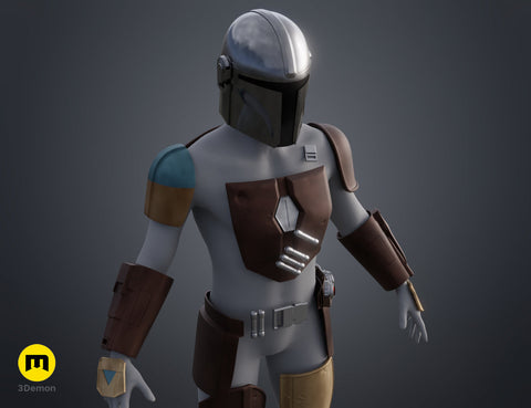 Mandalorian Armor Helmet and Weapons