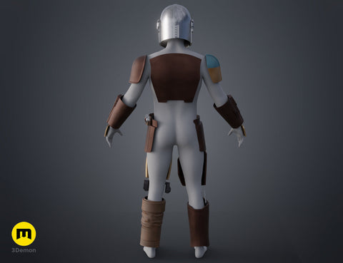 Mandalorian Armor Helmet and Weapons