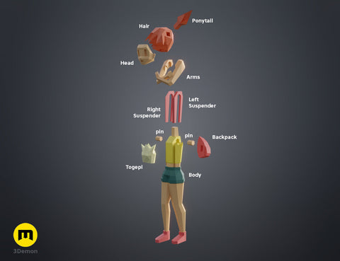 Low Poly Ash, Misty and Brock from Pokemon