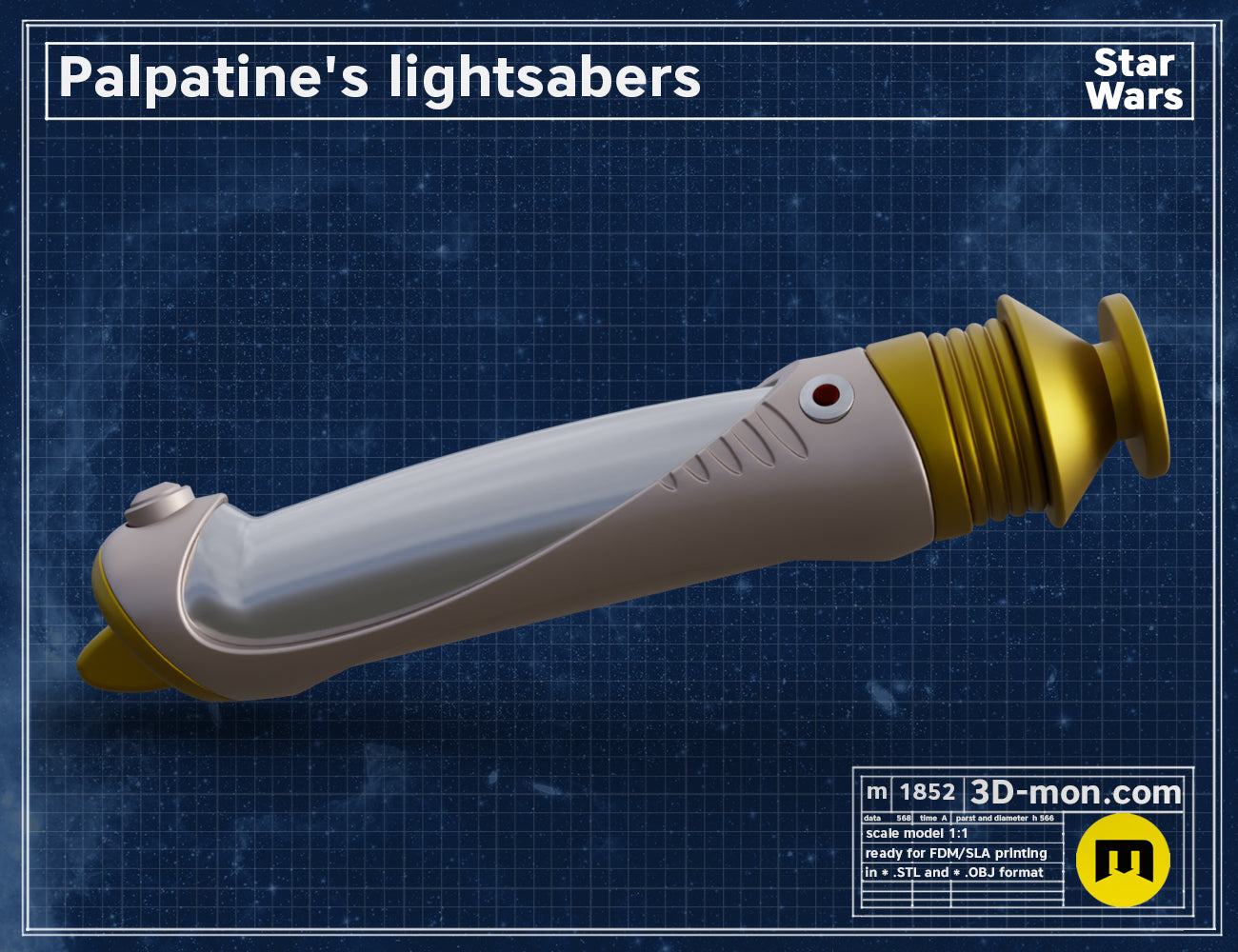 Palpatine lightsaber – 3Demon, image size:1300x1000
