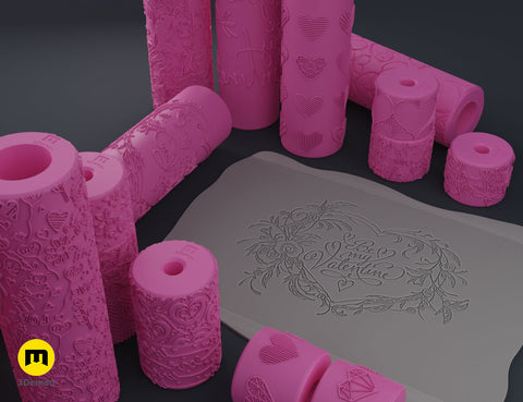 Valentine's Day Texture Rollers