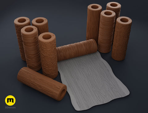 Texture Rollers - Wood and tree bark