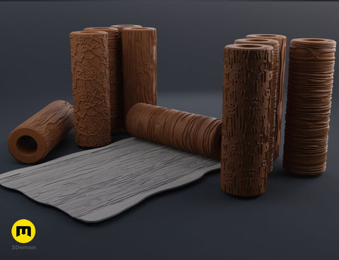 Texture Rollers - Wood and tree bark