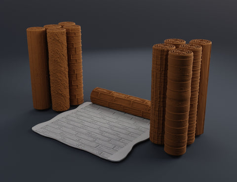 DnD terrain rollers – Wooden floor and wall