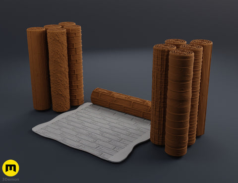 DnD terrain rollers – Wooden floor and wall