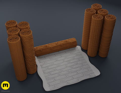 DnD terrain rollers – Wooden floor and wall