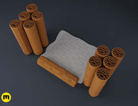 DnD terrain rollers – Wooden floor and wall