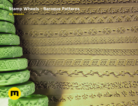Stamp Wheels for Clay — Baroque Patterns