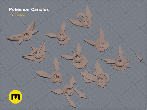 Pokemon - Eeveelutions and Pikachu birthday candles