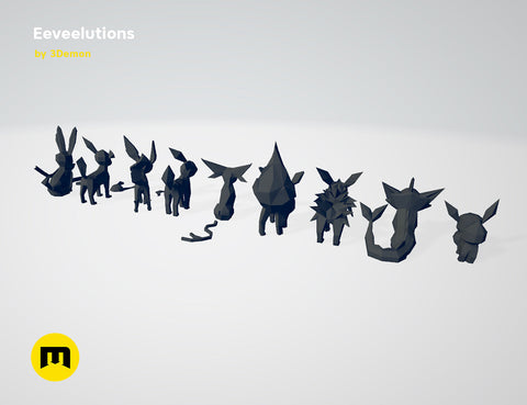 Eeveelutions Low Poly