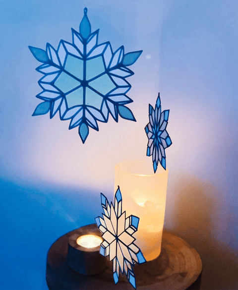 Stained Glass Snowflake Decorations