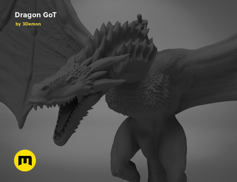 Game of Thrones Dragon - 3D print Figure and Lamp