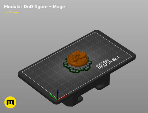 Modular magnetic DnD figure – Mage
