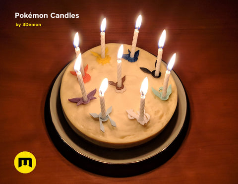 Pokemon - Eeveelutions and Pikachu birthday candles