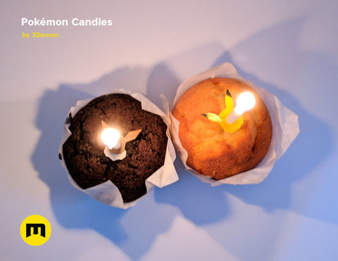 Pokemon - Eeveelutions and Pikachu birthday candles